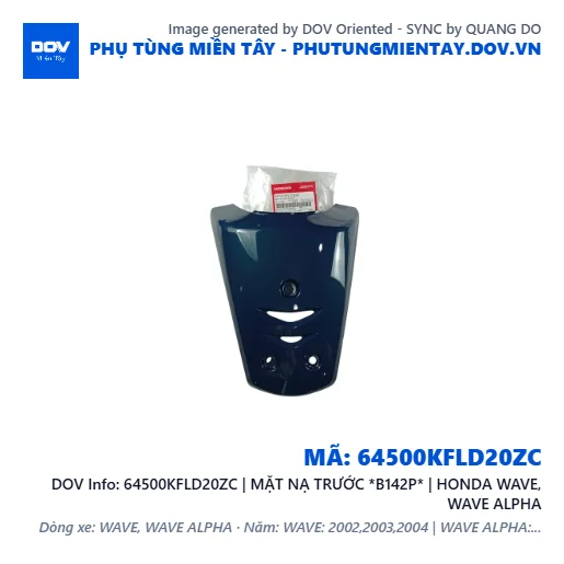 64500KFLD20ZC | MẶT NẠ TRƯỚC *B142P* | HONDA WAVE, WAVE ALPHA — 64500KFLD20ZC