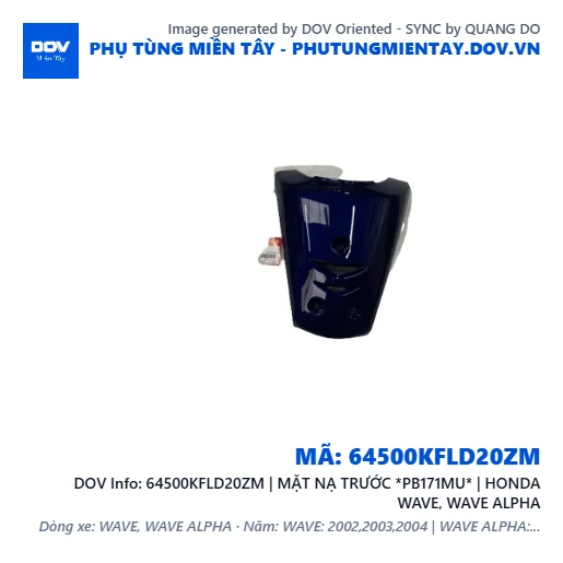 64500KFLD20ZM | MẶT NẠ TRƯỚC *PB171MU* | HONDA WAVE, WAVE ALPHA — 64500KFLD20ZM