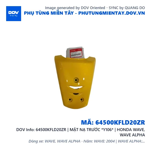 64500KFLD20ZR | MẶT NẠ TRƯỚC *Y106* | HONDA WAVE, WAVE ALPHA — 64500KFLD20ZR