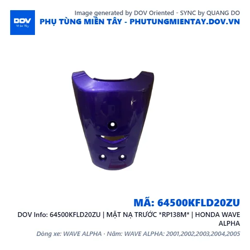 64500KFLD20ZU | MẶT NẠ TRƯỚC *RP138M* | HONDA WAVE ALPHA — 64500KFLD20ZU
