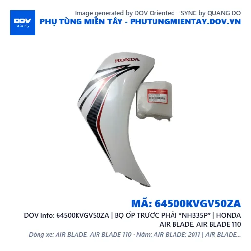 64500KVGV50ZA | BỘ ỐP TRƯỚC PHẢI *NHB35P* | HONDA AIR BLADE, AIR BLADE 110 — 64500KVGV50ZA