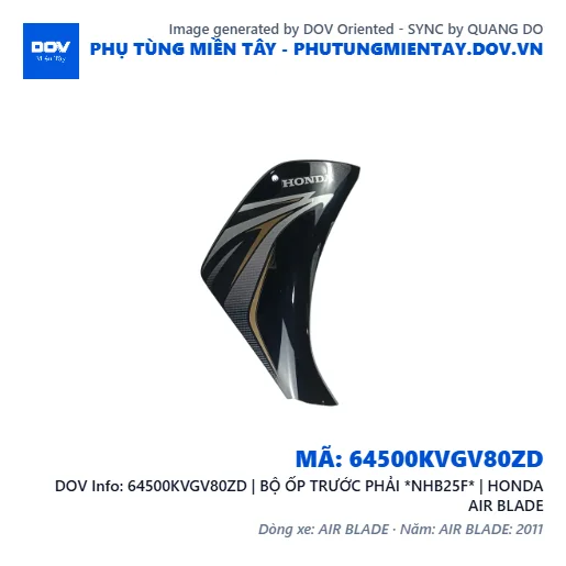 64500KVGV80ZD | BỘ ỐP TRƯỚC PHẢI *NHB25F* | HONDA AIR BLADE — 64500KVGV80ZD