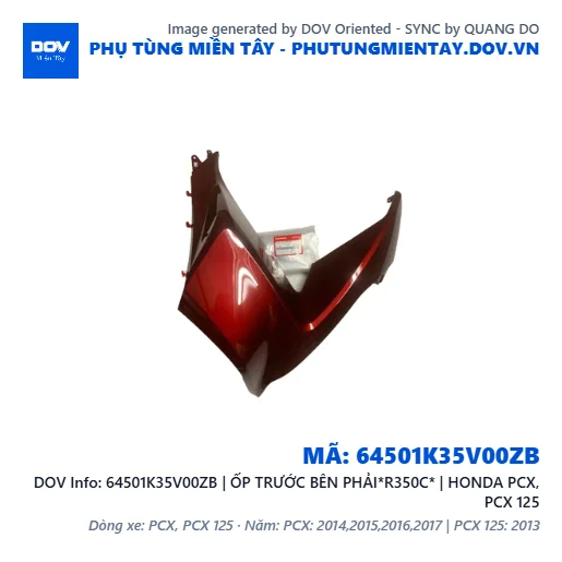 64501K35V00ZB | ỐP TRƯỚC BÊN PHẢI*R350C* | HONDA PCX, PCX 125 — 64501K35V00ZB