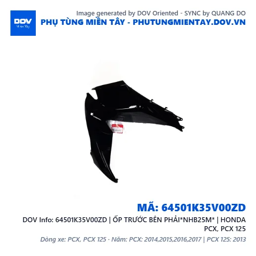 64501K35V00ZD | ỐP TRƯỚC BÊN PHẢI*NHB25M* | HONDA PCX, PCX 125 — 64501K35V00ZD