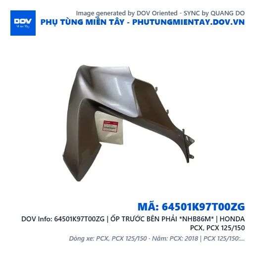 64501K97T00ZG | ỐP TRƯỚC BÊN PHẢI *NHB86M* | HONDA PCX, PCX 125/150 — 64501K97T00ZG