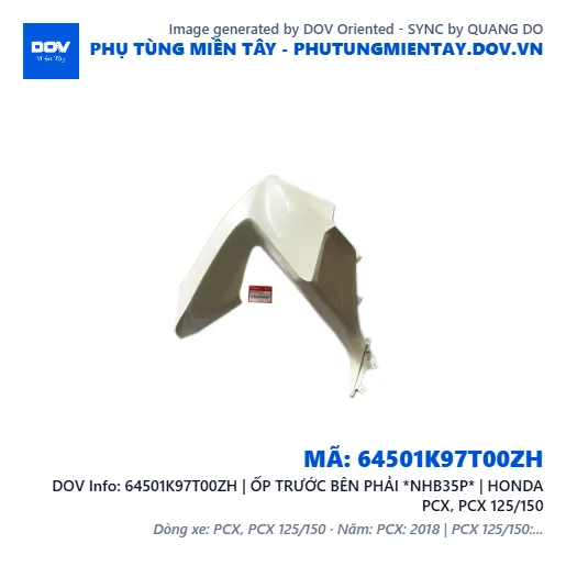 64501K97T00ZH | ỐP TRƯỚC BÊN PHẢI *NHB35P* | HONDA PCX, PCX 125/150 — 64501K97T00ZH