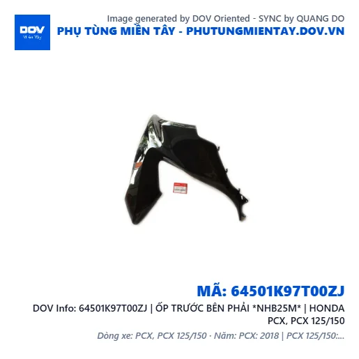 64501K97T00ZJ | ỐP TRƯỚC BÊN PHẢI *NHB25M* | HONDA PCX, PCX 125/150 — 64501K97T00ZJ