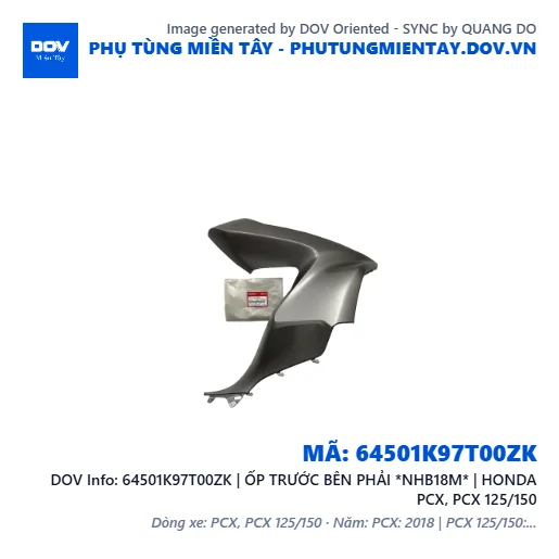 64501K97T00ZK | ỐP TRƯỚC BÊN PHẢI *NHB18M* | HONDA PCX, PCX 125/150 — 64501K97T00ZK
