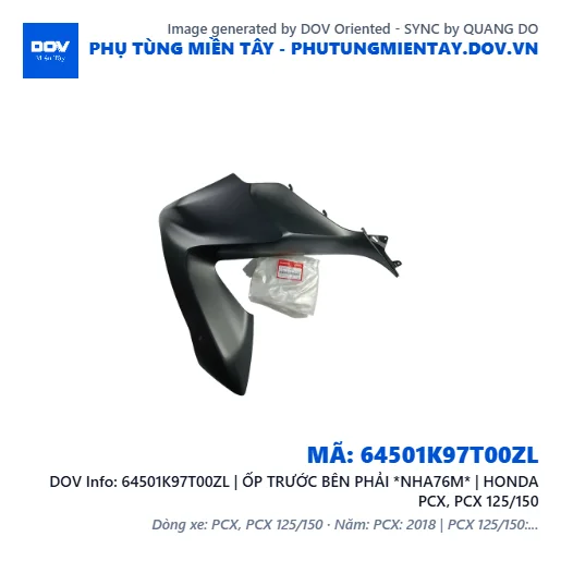 64501K97T00ZL | ỐP TRƯỚC BÊN PHẢI *NHA76M* | HONDA PCX, PCX 125/150 — 64501K97T00ZL