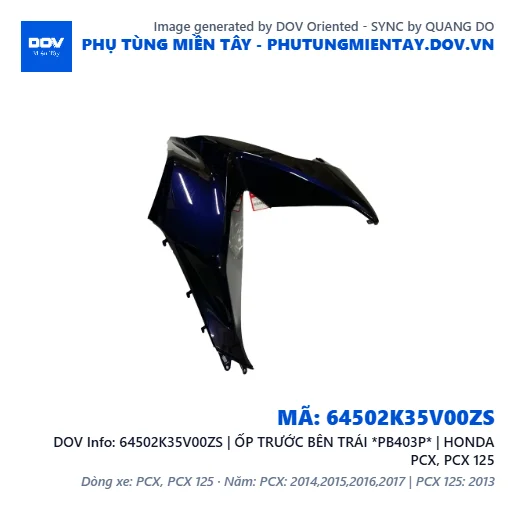 64502K35V00ZS | ỐP TRƯỚC BÊN TRÁI *PB403P* | HONDA PCX, PCX 125 — 64502K35V00ZS
