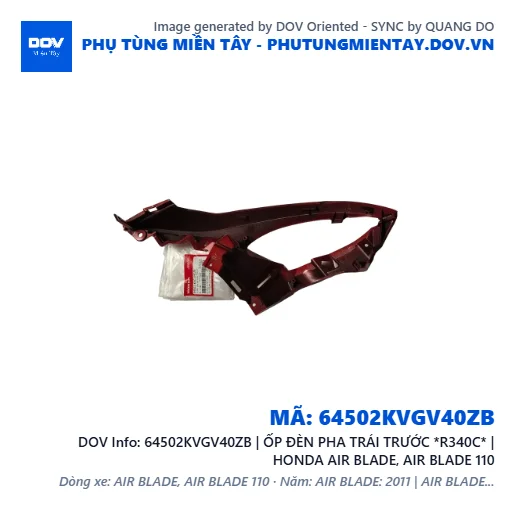 64502KVGV40ZB | ỐP ĐÈN PHA TRÁI TRƯỚC *R340C* | HONDA AIR BLADE, AIR BLADE 110 — 64502KVGV40ZB