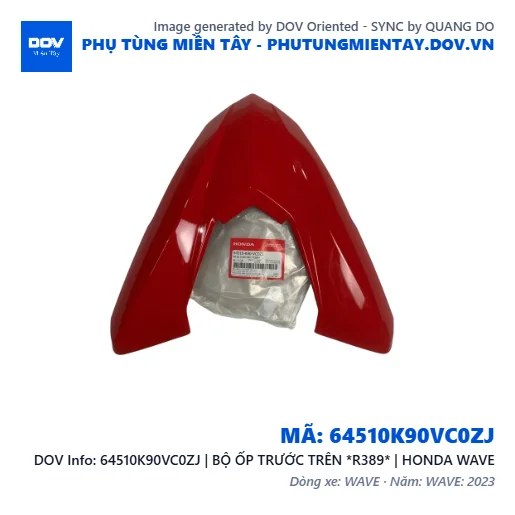 64510K90VC0ZJ | BỘ ỐP TRƯỚC TRÊN *R389* | HONDA WAVE — 64510K90VC0ZJ