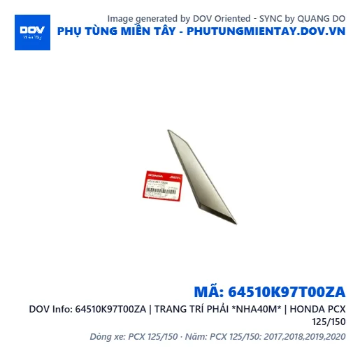64510K97T00ZA | TRANG TRÍ PHẢI *NHA40M* | HONDA PCX 125/150 — 64510K97T00ZA