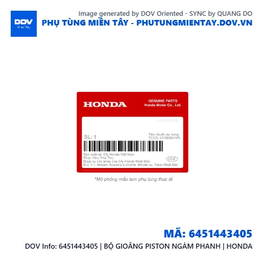 6451443405 | BỘ GIOĂNG PISTON NGÀM PHANH | HONDA  — 6451443405