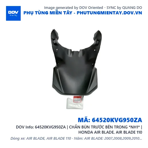 64520KVG950ZA | CHẮN BÙN TRƯỚC BÊN TRONG *NH1* | HONDA AIR BLADE, AIR BLADE 110 — 64520KVG950ZA