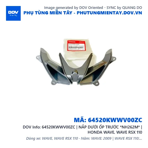 64520KWWV00ZC | NẮP DƯỚI ỐP TRƯỚC *NH262M* | HONDA WAVE, WAVE RSX 110 — 64520KWWV00ZC