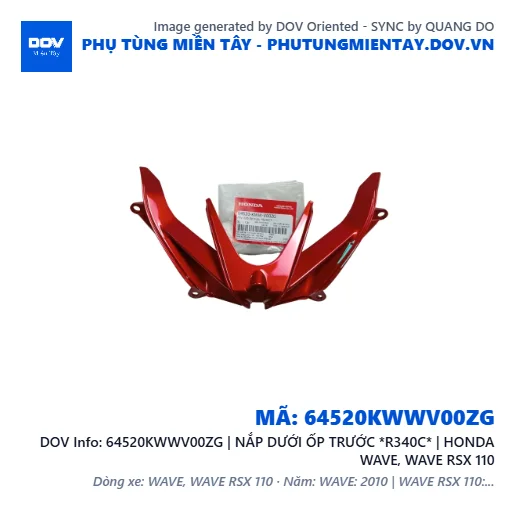 64520KWWV00ZG | NẮP DƯỚI ỐP TRƯỚC *R340C* | HONDA WAVE, WAVE RSX 110 — 64520KWWV00ZG