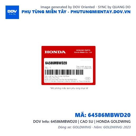 64586MBWD20 | CAO SU | HONDA GOLDWING — 64586MBWD20