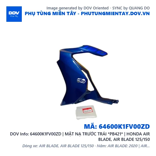 64600K1FV00ZD | MẶT NẠ TRƯỚC TRÁI *PB421* | HONDA AIR BLADE, AIR BLADE 125/150 — 64600K1FV00ZD
