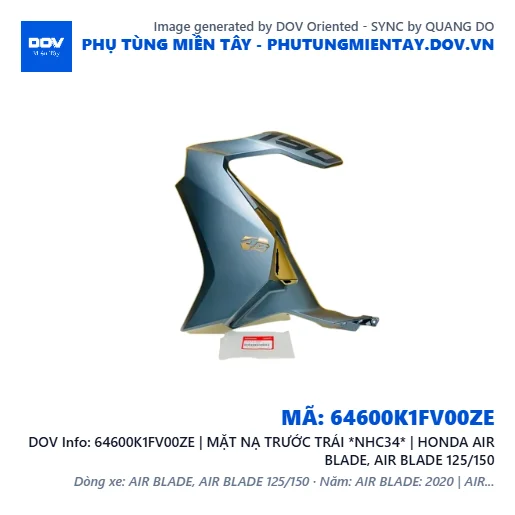 64600K1FV00ZE | MẶT NẠ TRƯỚC TRÁI *NHC34* | HONDA AIR BLADE, AIR BLADE 125/150 — 64600K1FV00ZE