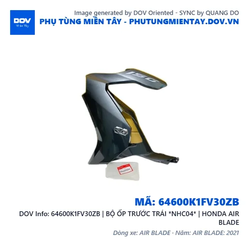 64600K1FV30ZB | BỘ ỐP TRƯỚC TRÁI *NHC04* | HONDA AIR BLADE — 64600K1FV30ZB