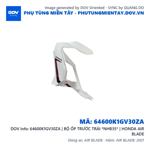 64600K1GV30ZA | BỘ ỐP TRƯỚC TRÁI *NHB35* | HONDA AIR BLADE — 64600K1GV30ZA