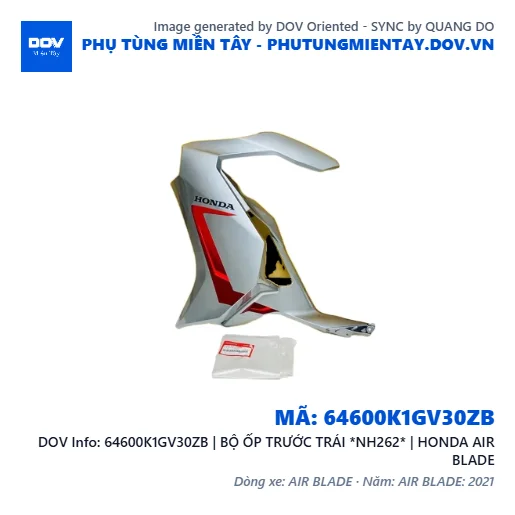 64600K1GV30ZB | BỘ ỐP TRƯỚC TRÁI *NH262* | HONDA AIR BLADE — 64600K1GV30ZB