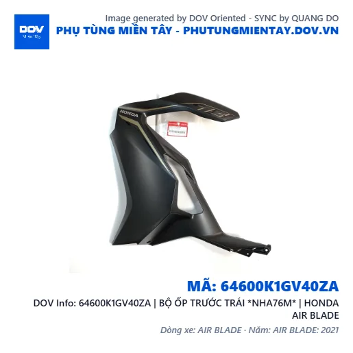 64600K1GV40ZA | BỘ ỐP TRƯỚC TRÁI *NHA76M* | HONDA AIR BLADE — 64600K1GV40ZA