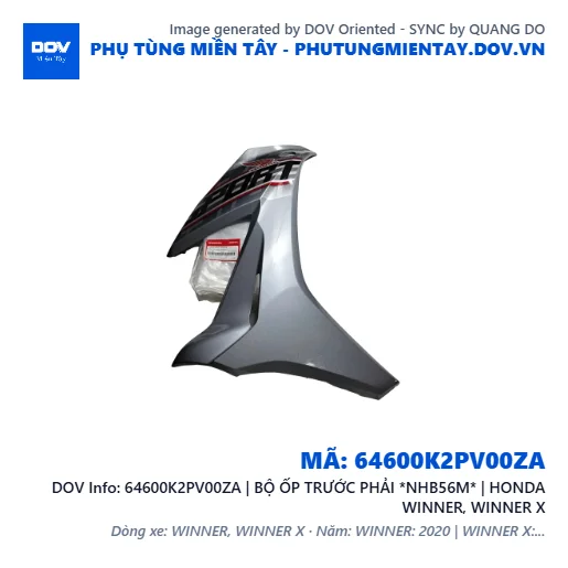 64600K2PV00ZA | BỘ ỐP TRƯỚC PHẢI *NHB56M* | HONDA WINNER, WINNER X — 64600K2PV00ZA