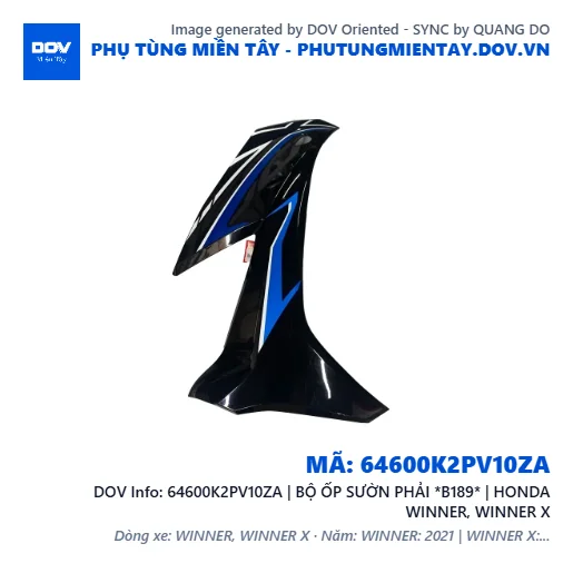 64600K2PV10ZA | BỘ ỐP SƯỜN PHẢI *B189* | HONDA WINNER, WINNER X — 64600K2PV10ZA