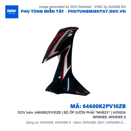 64600K2PV10ZB | BỘ ỐP SƯỜN PHẢI *NHB25* | HONDA WINNER, WINNER X — 64600K2PV10ZB