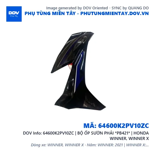 64600K2PV10ZC | BỘ ỐP SƯỜN PHẢI *PB421* | HONDA WINNER, WINNER X — 64600K2PV10ZC