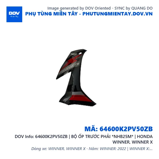 64600K2PV50ZB | BỘ ỐP TRƯỚC PHẢI *NHB25M* | HONDA WINNER, WINNER X — 64600K2PV50ZB