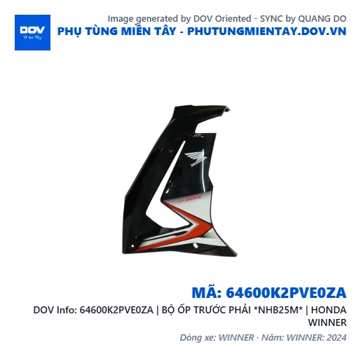 64600K2PVE0ZA | BỘ ỐP TRƯỚC PHẢI *NHB25M* | HONDA WINNER — 64600K2PVE0ZA