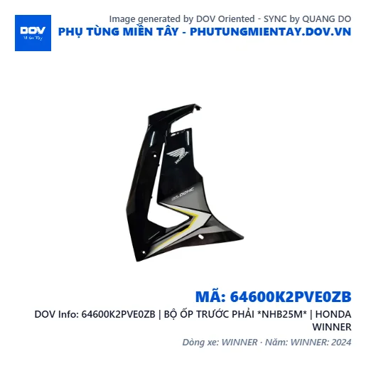 64600K2PVE0ZB | BỘ ỐP TRƯỚC PHẢI *NHB25M* | HONDA WINNER — 64600K2PVE0ZB