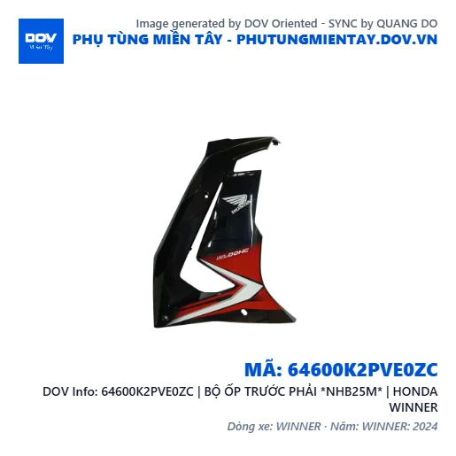 64600K2PVE0ZC | BỘ ỐP TRƯỚC PHẢI *NHB25M* | HONDA WINNER — 64600K2PVE0ZC