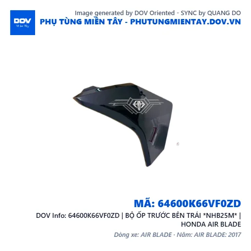 64600K66VF0ZD | BỘ ỐP TRƯỚC BÊN TRÁI *NHB25M* | HONDA AIR BLADE — 64600K66VF0ZD