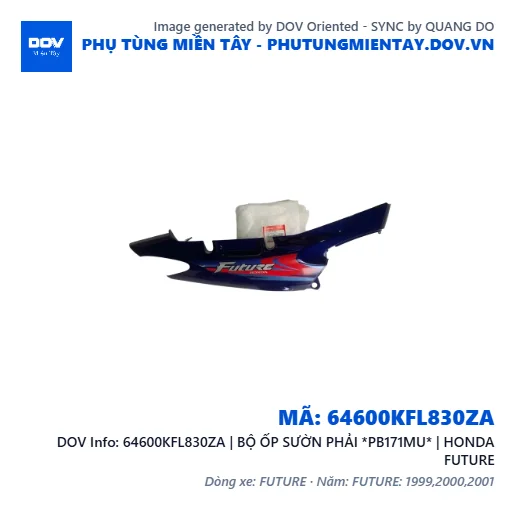 64600KFL830ZA | BỘ ỐP SƯỜN PHẢI *PB171MU* | HONDA FUTURE — 64600KFL830ZA