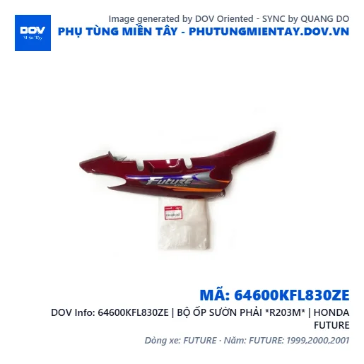 64600KFL830ZE | BỘ ỐP SƯỜN PHẢI *R203M* | HONDA FUTURE — 64600KFL830ZE