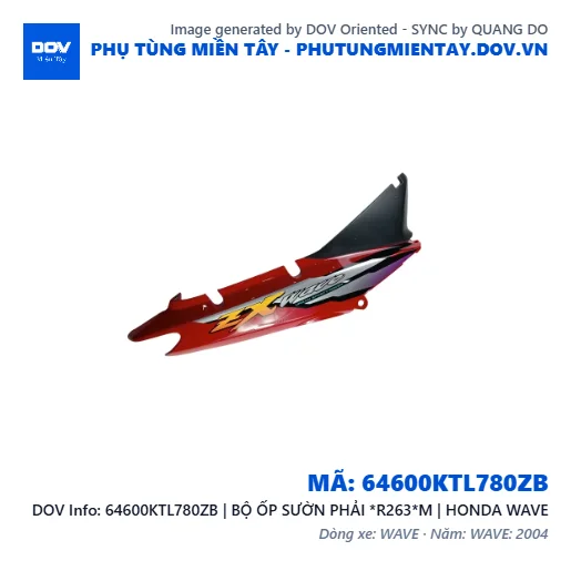 64600KTL780ZB | BỘ ỐP SƯỜN PHẢI *R263*M | HONDA WAVE — 64600KTL780ZB
