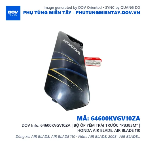 64600KVGV10ZA | BỘ ỐP YẾM TRÁI TRƯỚC *PB383M* | HONDA AIR BLADE, AIR BLADE 110 — 64600KVGV10ZA