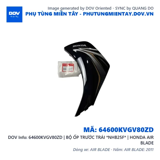 64600KVGV80ZD | BỘ ỐP TRƯỚC TRÁI *NHB25F* | HONDA AIR BLADE — 64600KVGV80ZD