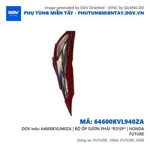 64600KVL940ZA | BỘ ỐP SƯỜN PHẢI *R315P* | HONDA FUTURE — 64600KVL940ZA