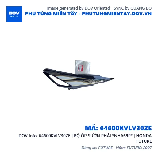 64600KVLV30ZE | BỘ ỐP SƯỜN PHẢI *NHA69P* | HONDA FUTURE — 64600KVLV30ZE