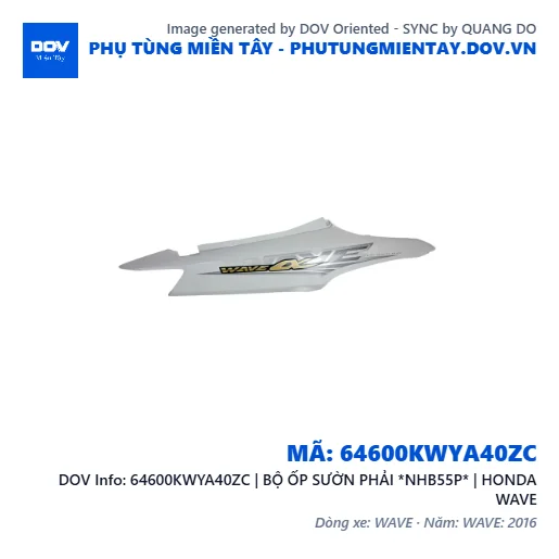 64600KWYA40ZC | BỘ ỐP SƯỜN PHẢI *NHB55P* | HONDA WAVE — 64600KWYA40ZC