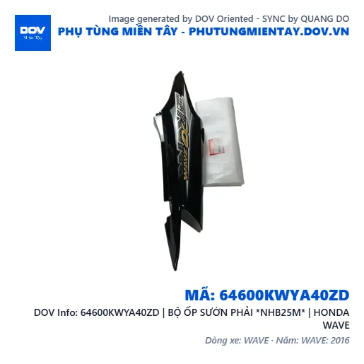 64600KWYA40ZD | BỘ ỐP SƯỜN PHẢI *NHB25M* | HONDA WAVE — 64600KWYA40ZD