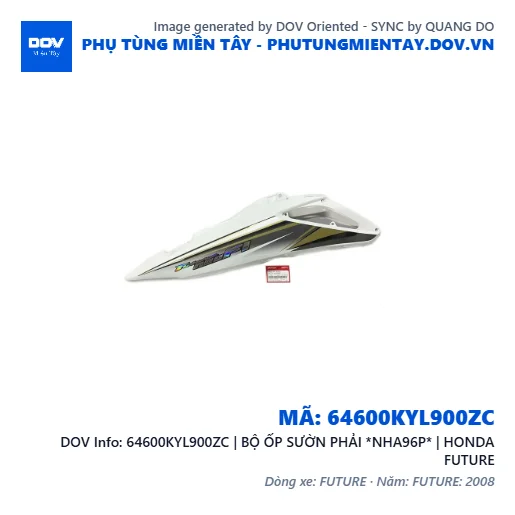 64600KYL900ZC | BỘ ỐP SƯỜN PHẢI *NHA96P* | HONDA FUTURE — 64600KYL900ZC