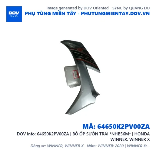 64650K2PV00ZA | BỘ ỐP SƯỜN TRÁI *NHB56M* | HONDA WINNER, WINNER X — 64650K2PV00ZA