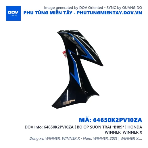 64650K2PV10ZA | BỘ ỐP SƯỜN TRÁI *B189* | HONDA WINNER, WINNER X — 64650K2PV10ZA