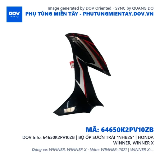 64650K2PV10ZB | BỘ ỐP SƯỜN TRÁI *NHB25* | HONDA WINNER, WINNER X — 64650K2PV10ZB